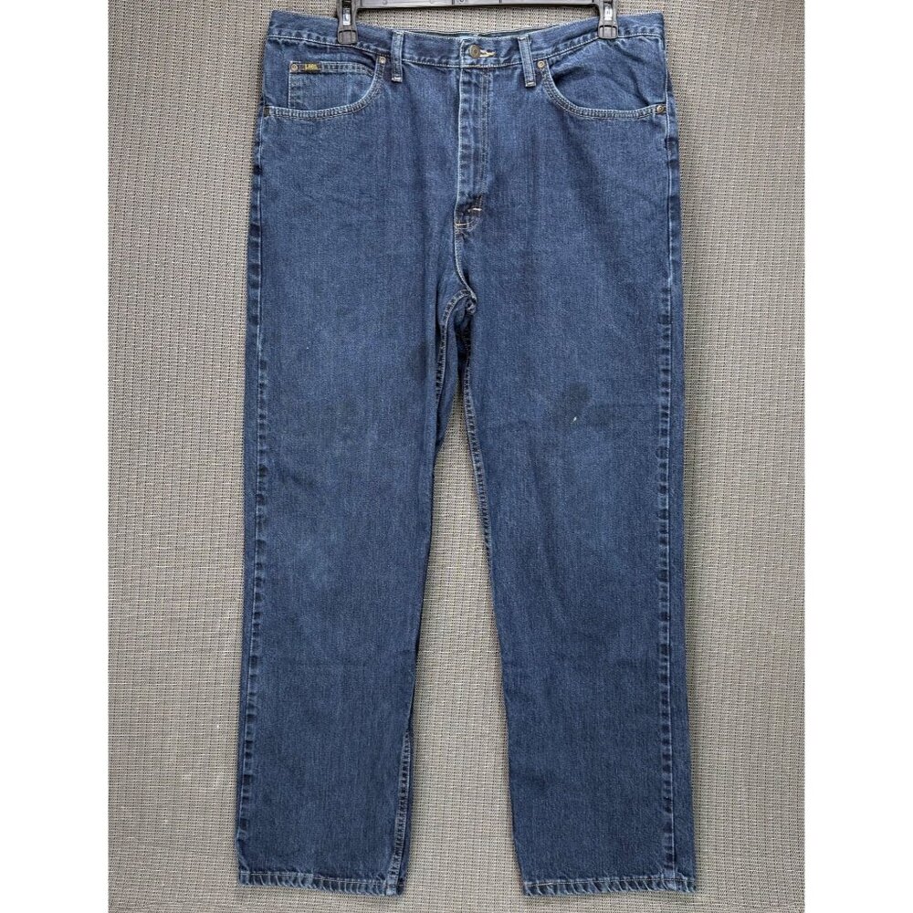 Lee Mens Size 40x34 Relaxed Fit Blue Denim Jeans 5 pocket design